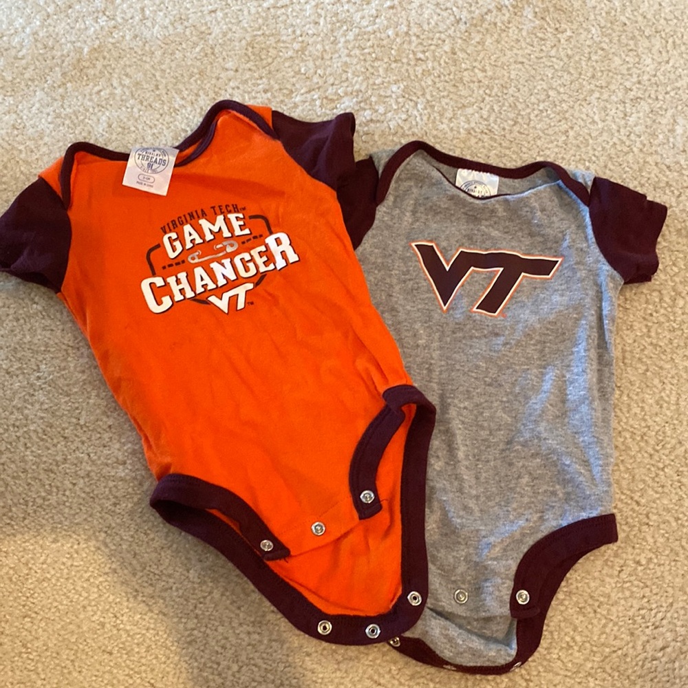 Two Virginia Tech Onesies 3-6 mos